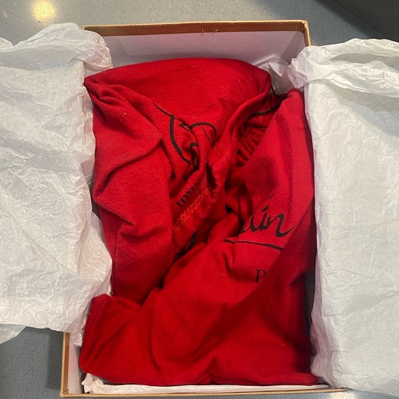 Christian Louboutin Pigalle Follies 100 Suede Oeillet Red 37.5 - Picture 12 of 12